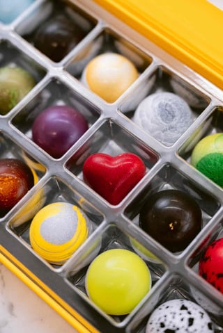 Shekoh Confections 21-piece Hemispheres Collection_photo credit Kristen Loken