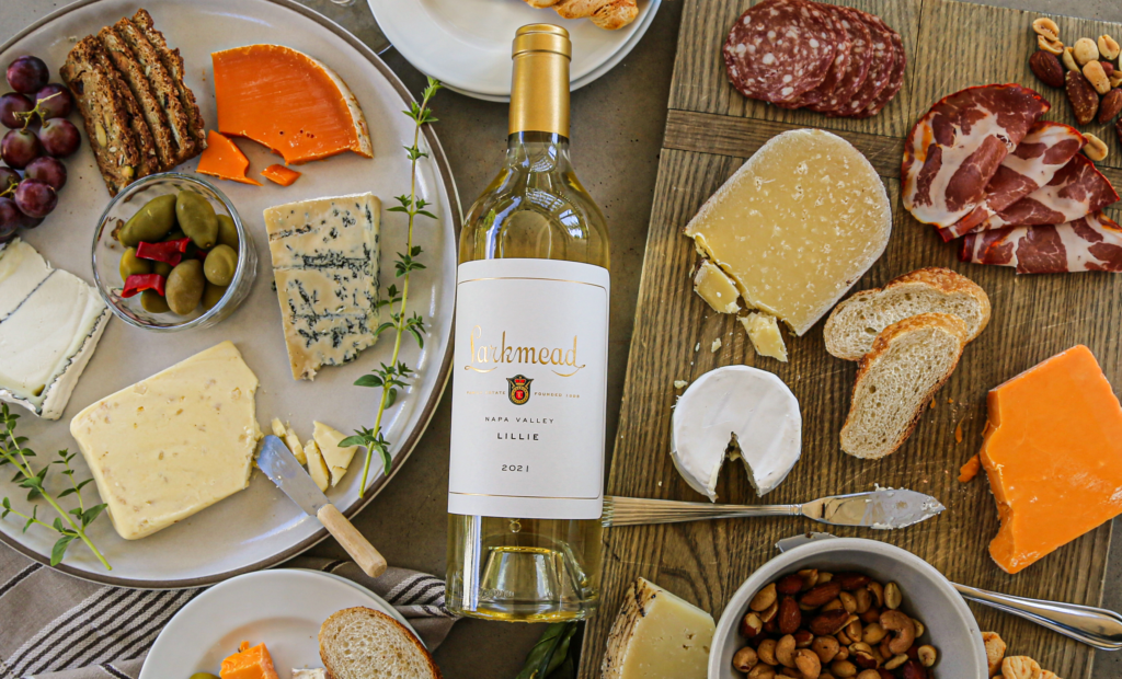 Estate tasting at Larkmead, with charcuterie, cheese and wine