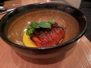 oxheart carrot in a brown bowl served at PRESS restaurant in Napa Valley