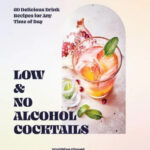 Cover of Low and No-Alcohol Cocktails book from Matthias Giroud with a drink and a pomegrante on the cover
