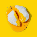YoEgg's vegan egg which looks like a poached egg