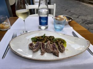 tonno rosso and zucchini scapece