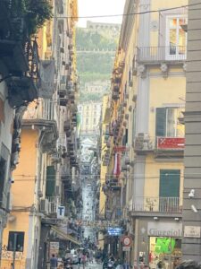 If you're visiting Naples, Italy with kids in the summer, the city streets are mostly in the shade