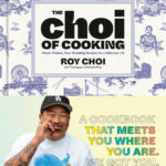 The cover of The Joy of Cooking cookbook features stylized throwback images sketched in blue on a white background