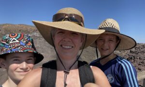 Here we are, hot, sweaty and happy at the crater at the top of Vesuvius