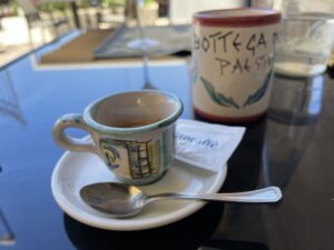 Espresso at La Bottega delo Gusto was served in handmade ceramic cups