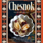 Chesnok cookbook by polina chesnokova_cover shows dumplings in a scalloped bowl