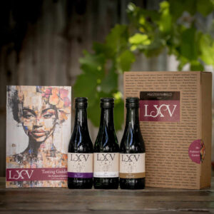 Perfumed Garden Sensory Tasting Kit from paso Robles' LXV Wine, includes three 750 ml bottles and three spice blends in a pretty box