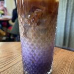 Iced Ube Latte at Tanzie's Thai restaurant in Berkeley