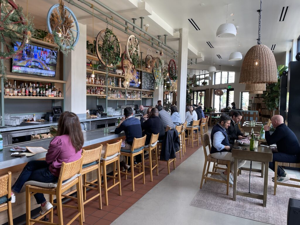view of the bar area at Valley Goat, Santa Clara restaurant