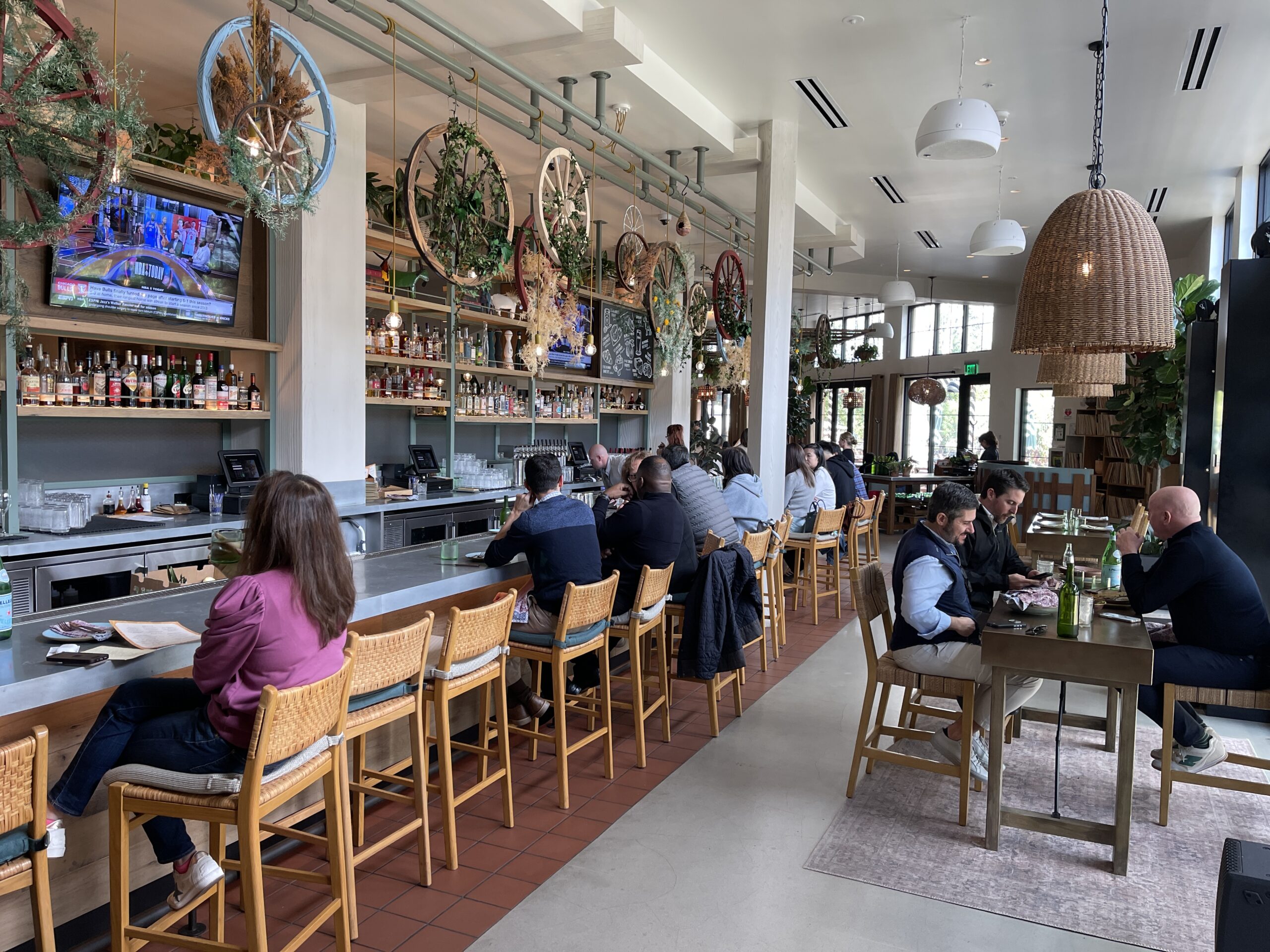view of the bar area at Valley Goat, Santa Clara restaurant