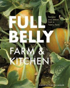 Full Belly Farm & Kitchen cookbook cover with white text and ripe squash on teh vine