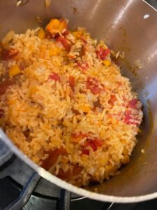Red Mexican Rice recipe from Mexican Soul as I cooked it in the pan