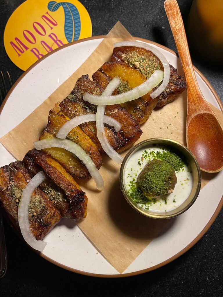 Moon Bar Boston restaurant_fried plantains with slivered onion