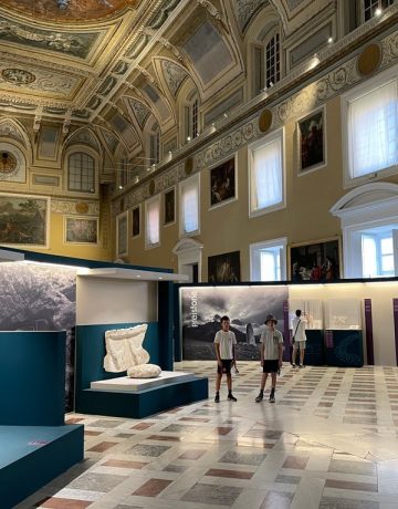 Naples, Italy with kids includes a visit to the room in the National Archeological Museum to see the room with Asterix & Obelix's menhir
